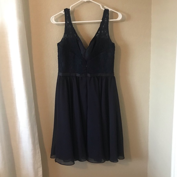 Mori Lee Bridesmaid Dress Style 31054, Navy, Sz 10 - Picture 5 of 6